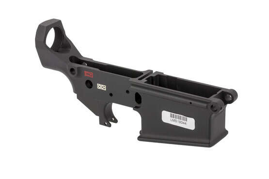 LMT stripped AR10 MWS lower receiver is cut from high strength 7075-T6 aluminum with a tough hardcoat anodized finish